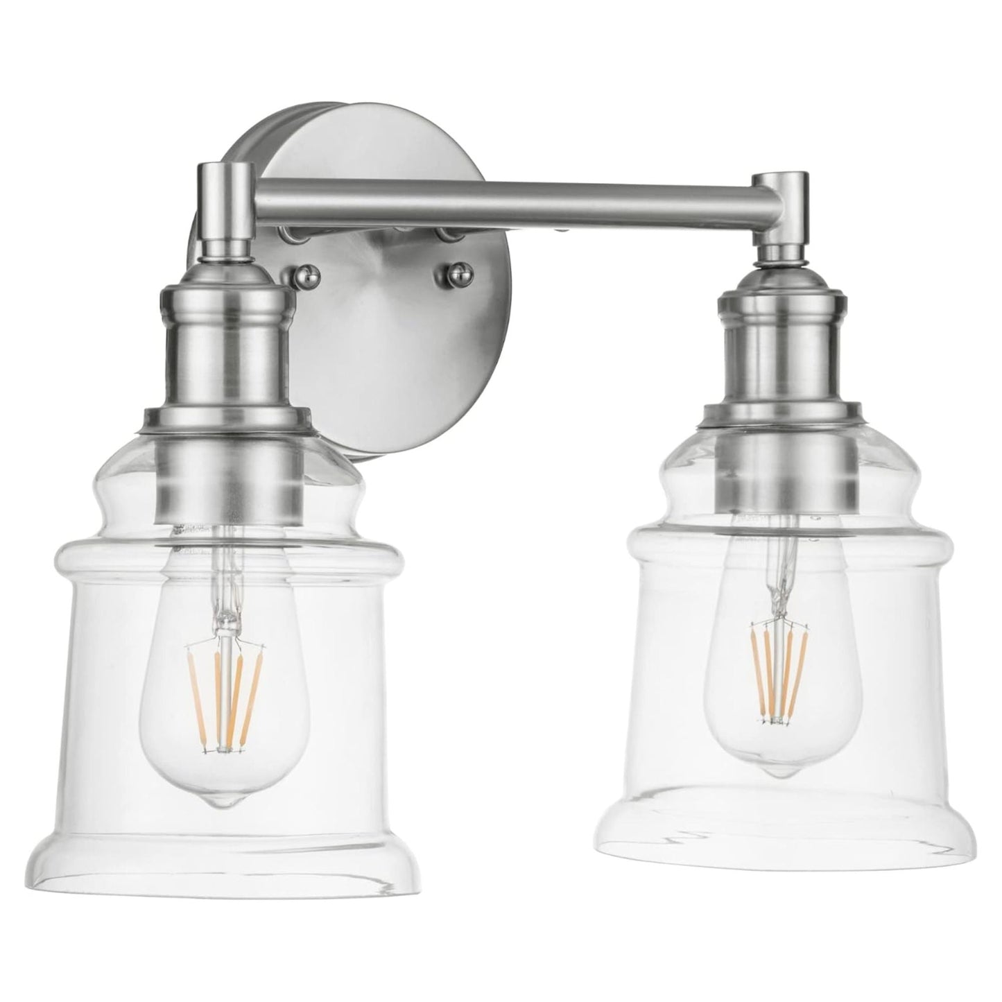 Prominence Home Eaton Ridge 2 Light Industrial Bathroom Vanity, Brushed Nickel