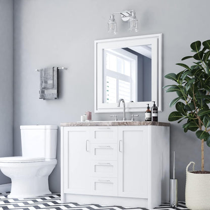 Prominence Home Eaton Ridge 2 Light Industrial Bathroom Vanity, Brushed Nickel