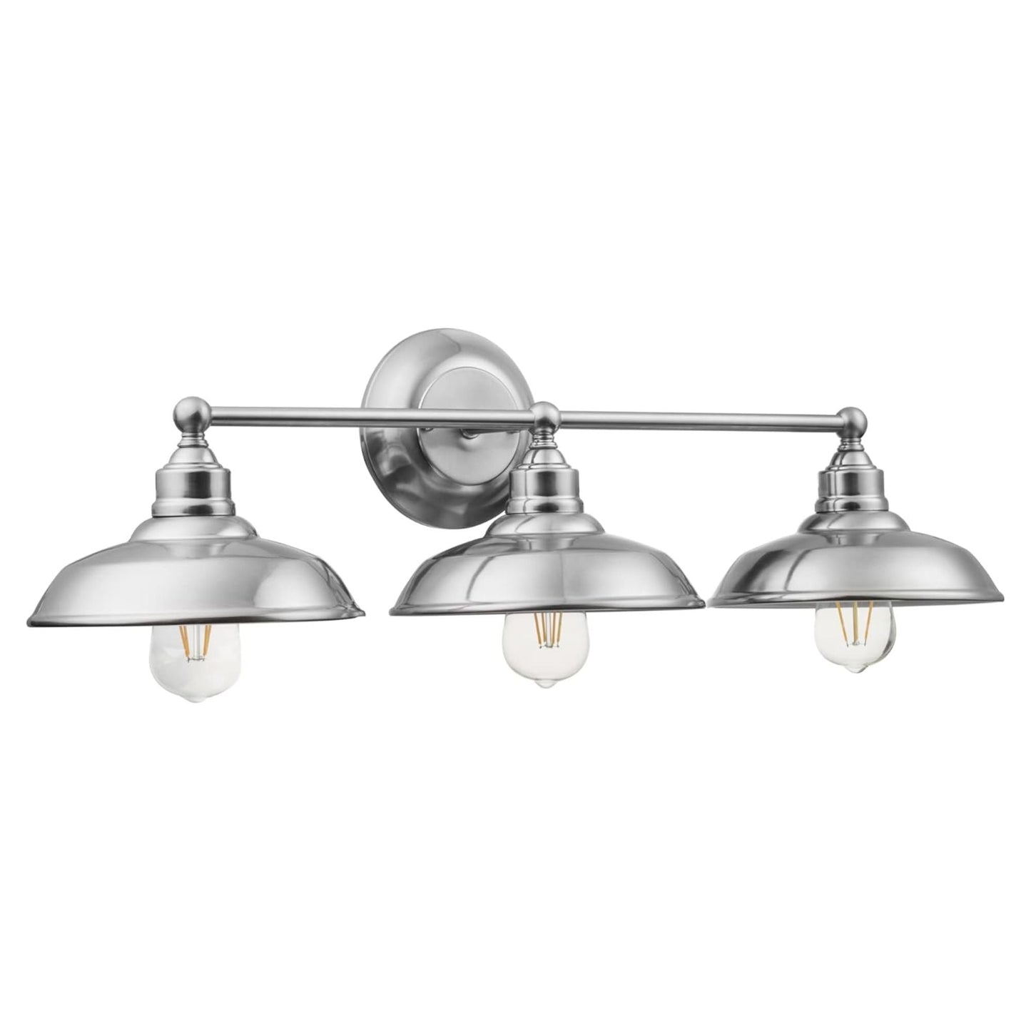 Prominence Home Lyndan 3 Light Industrial Bathroom Vanity Light, Brushed Nickel