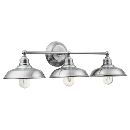 Prominence Home Lyndan 3 Light Industrial Bathroom Vanity Light, Brushed Nickel