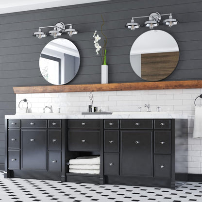 Prominence Home Lyndan 3 Light Industrial Bathroom Vanity Light, Brushed Nickel