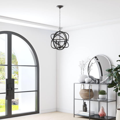 Prominence Home 3 Light Chandelier Pendant Lighting Fixture, Birchberry, Black