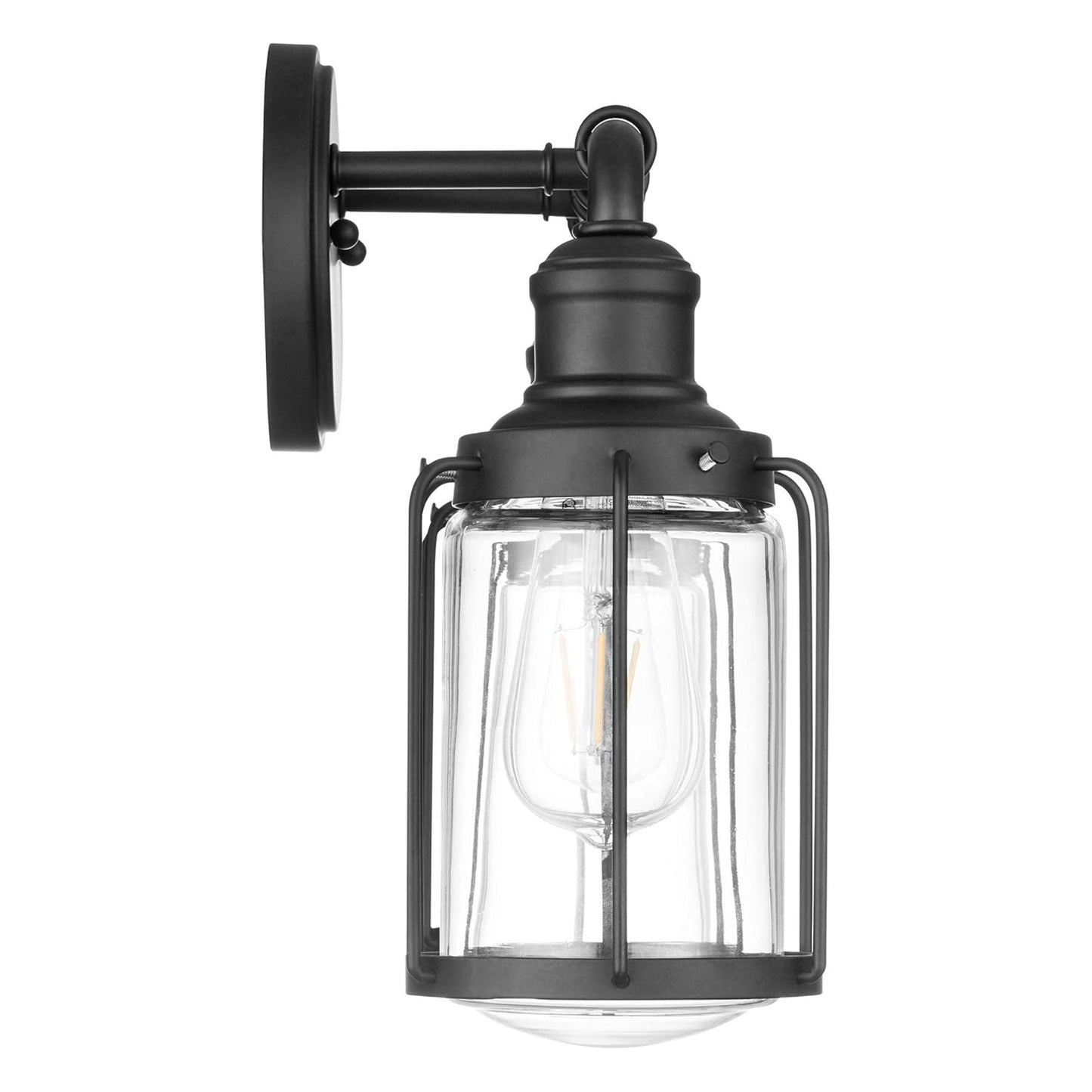 Prominence Home Lincoln Woods 2 Light Industrial Bathroom Vanity Light, Black