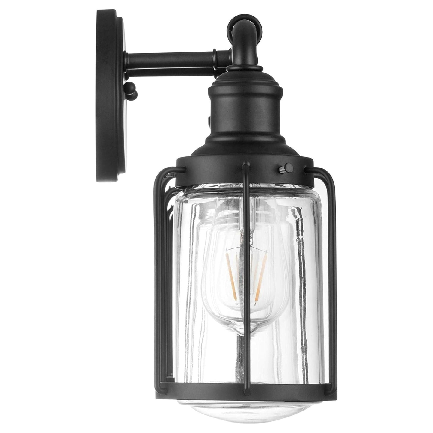 Prominence Home Lincoln Woods 3 Light Industrial Bathroom Vanity Light, Black