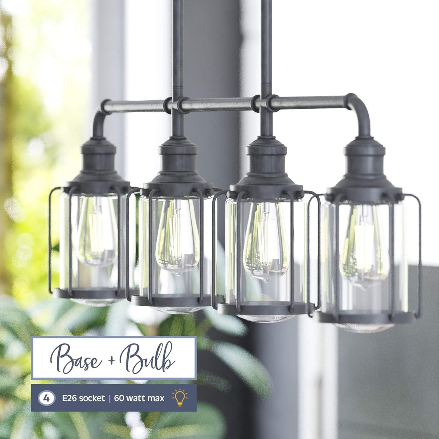 Prominence Home Lincoln Woods 4 Light Kitchen Island Linear Pendant Bar Light