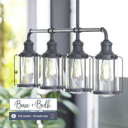 Prominence Home Lincoln Woods 4 Light Kitchen Island Linear Pendant Bar Light