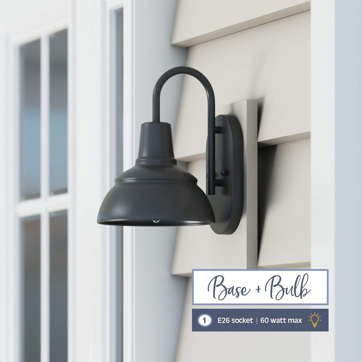 Prominence Home Brightondale Industrial Outdoor Scone Lantern Coach Light, Black