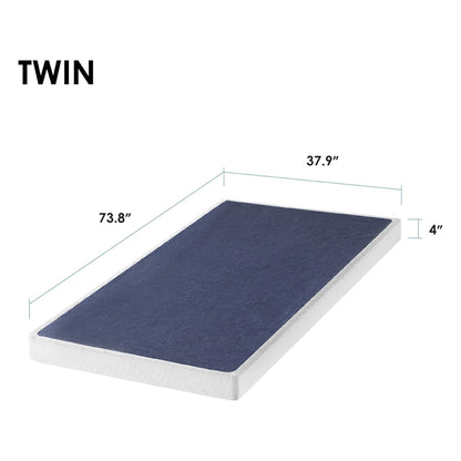Best Price Mattress 4-Inch Metal Box Spring with Sturdy Steel Frame, Twin, Blue