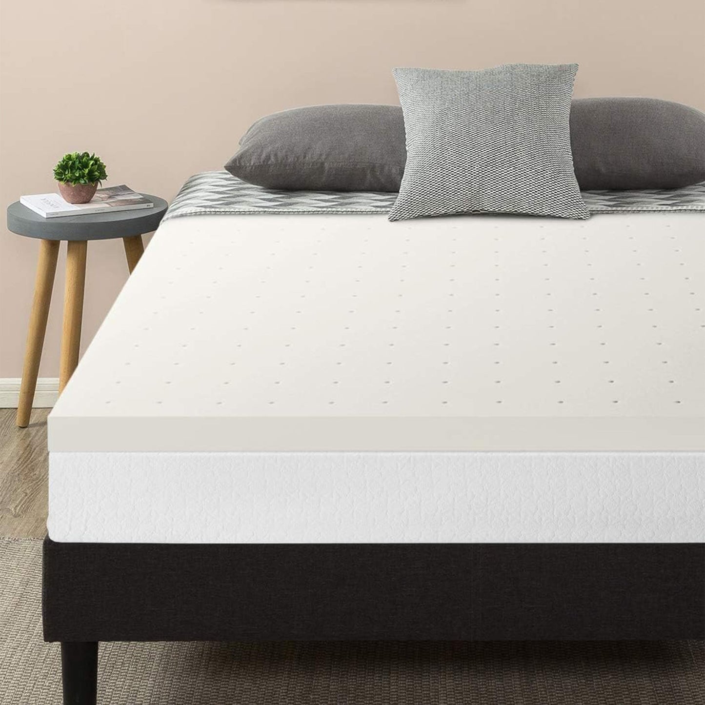 Best Price Mattress 2.5-Inch Ventilated Memory Foam Mattress Topper, Short Queen