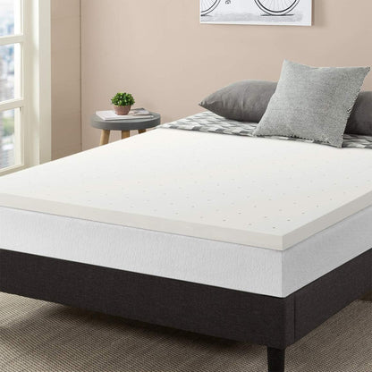 Best Price Mattress 2.5-Inch Ventilated Memory Foam Mattress Topper, Short Queen