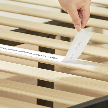 Mellow Modernista 10" Metal Platform Bed Frame with Slat Foundation, King, Black