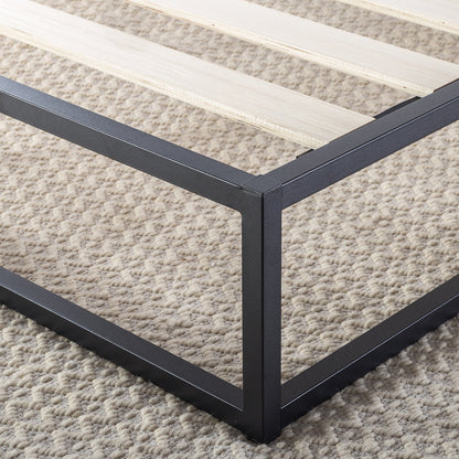 Mellow Modernista 10" Metal Platform Bed Frame with Slat Foundation, King, Black