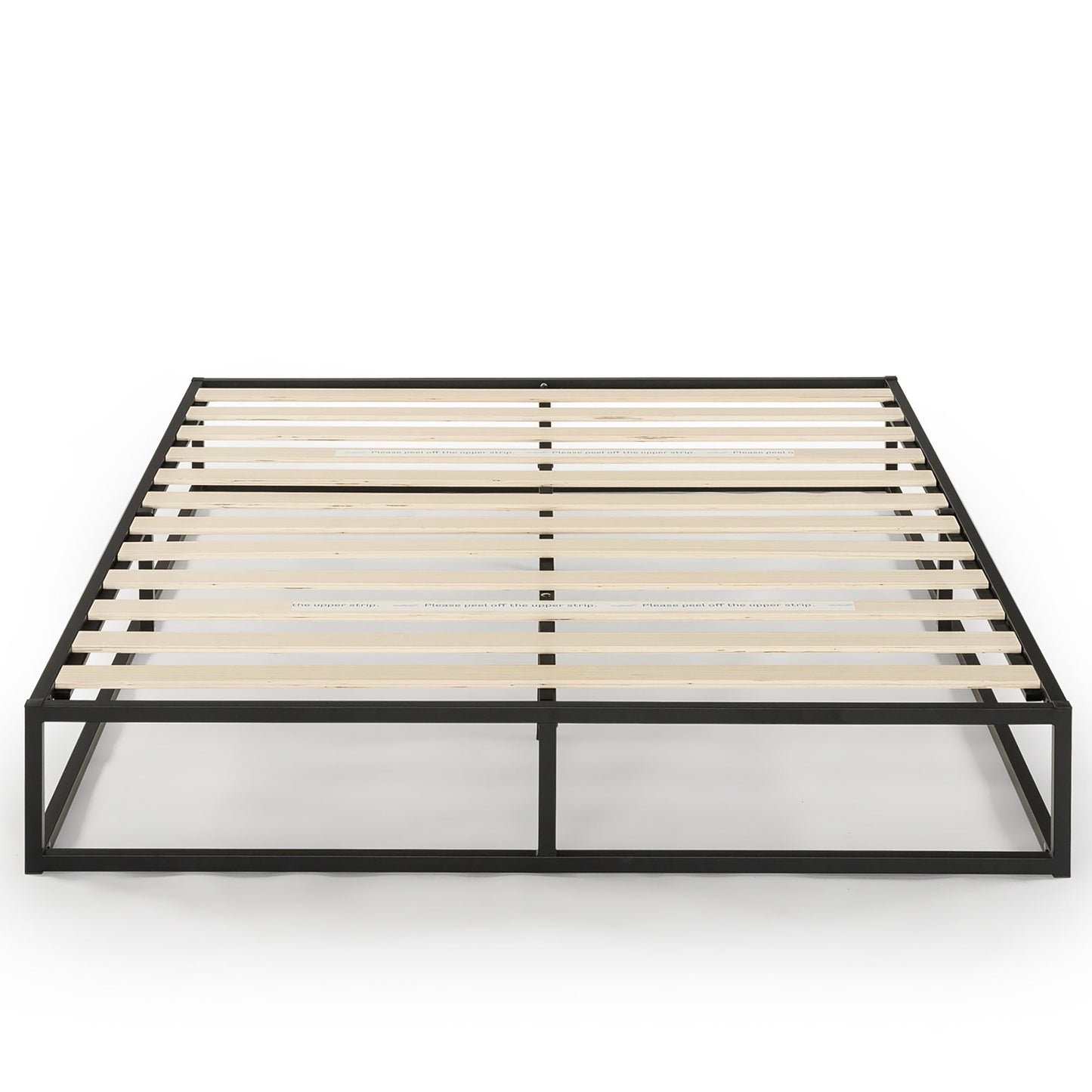 Mellow Modernista 10" Metal Platform Bed Frame with Slat Foundation, King, Black