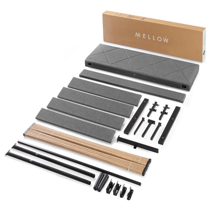 Mellow Olena Upholstered Platform Bed Frame with Diamond Tufted Headboard, Queen