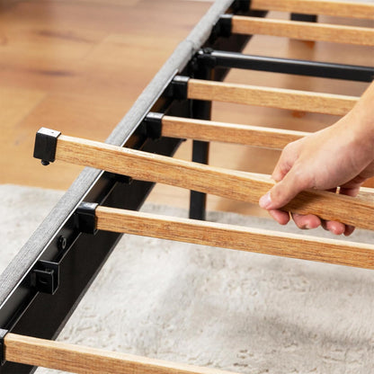 Mellow Olena Upholstered Platform Bed Frame with Diamond Tufted Headboard, Queen