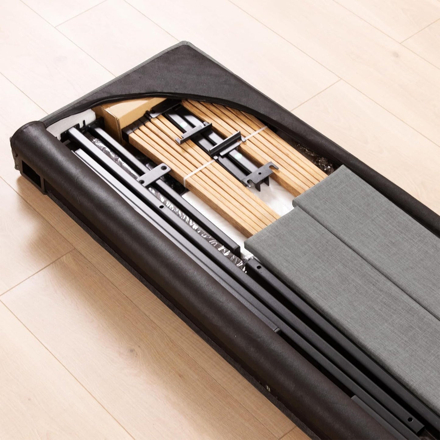 Mellow Olena Upholstered Platform Bed Frame with Diamond Tufted Headboard, Queen