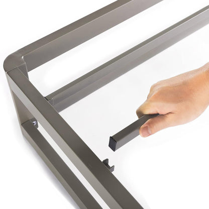 Mellow 9-Inch Metal Platform Bed Frame with Mattress Foundation, King, Gray