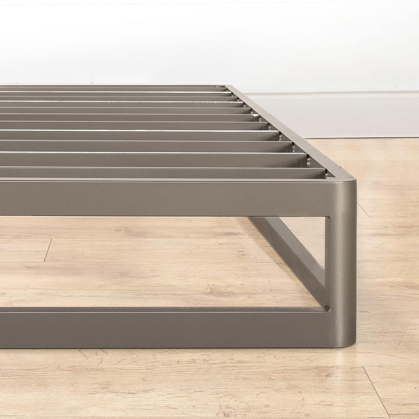 Mellow 9-Inch Metal Platform Bed Frame with Mattress Foundation, King, Gray