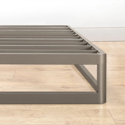Mellow 9-Inch Metal Platform Bed Frame with Mattress Foundation, King, Gray