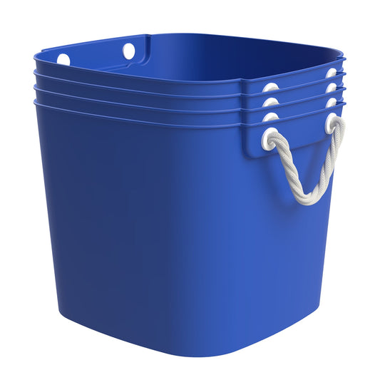 Life Story 42 Qt Flexi Tub, Versatile Storage Tote, Home Organizer, Blue, 4 Pack