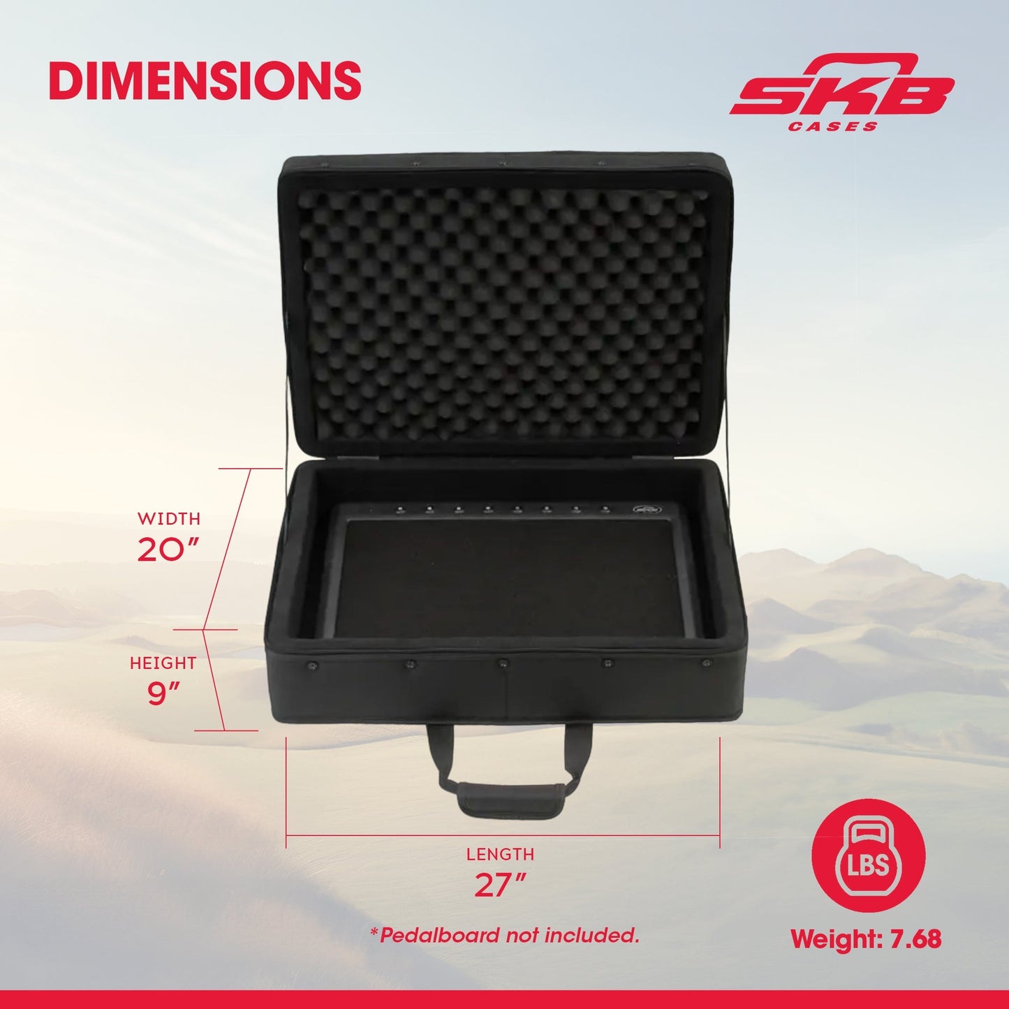 SKB Pedalboard Soft Case Canvas Bag with Padded Interior and Accessory Pouch