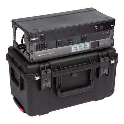 SKB iSeries 3U Shallow Fly Rack, Waterproof Polypropylene Hard Case, 9 Inch