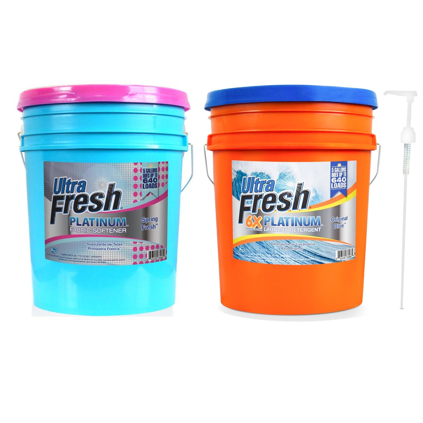 Ultra Fresh 6X Platinum Laundry Detergent & Spring Fresh Fabric Softener, 5 Gal