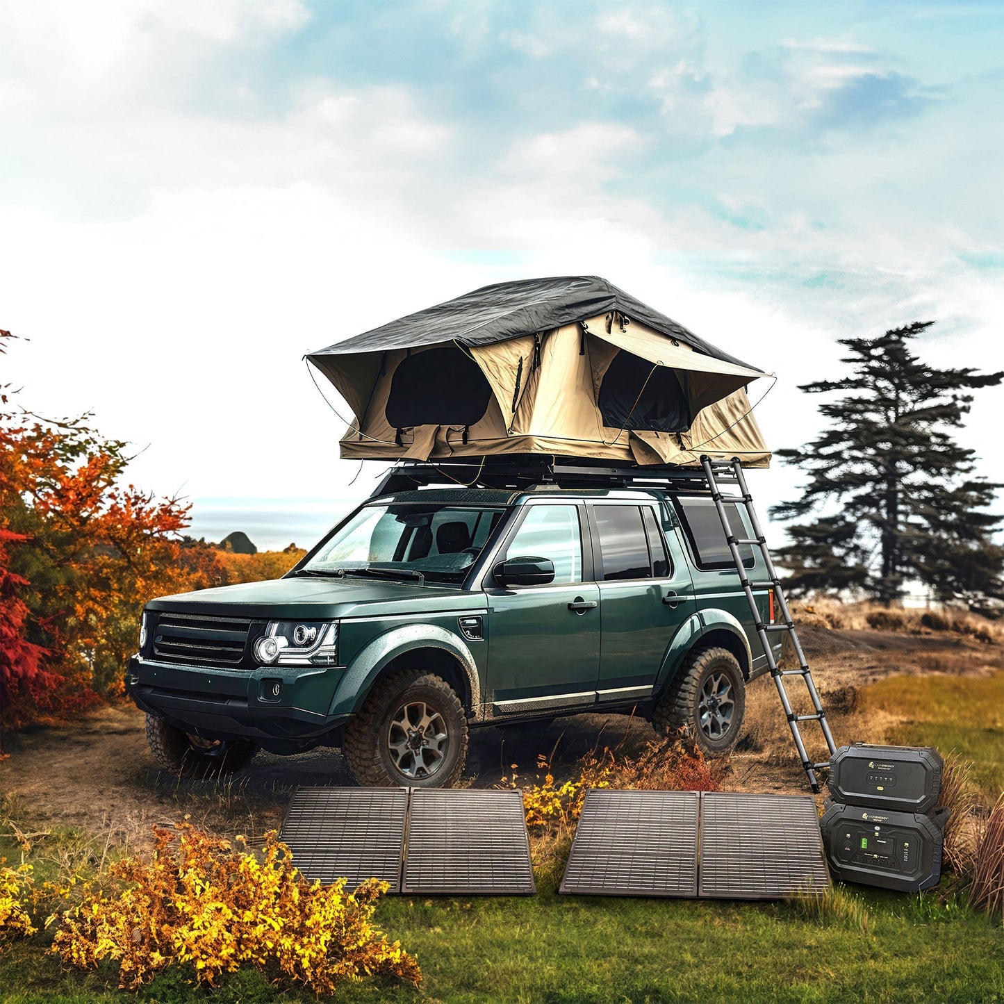 Lion Energy Safari Solar Power Generator, Multiple Outputs, 3,000 Watts, Black