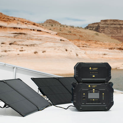 Lion Energy Safari Solar Power Generator, Multiple Outputs, 3,000 Watts, Black