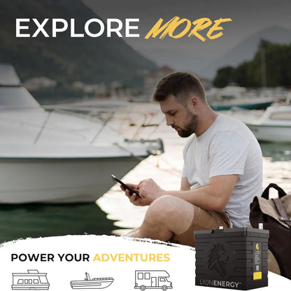 Lion Energy Lithium Rechargeable Deep Cycle Battery, Bluetooth, UT1300 BT, Black