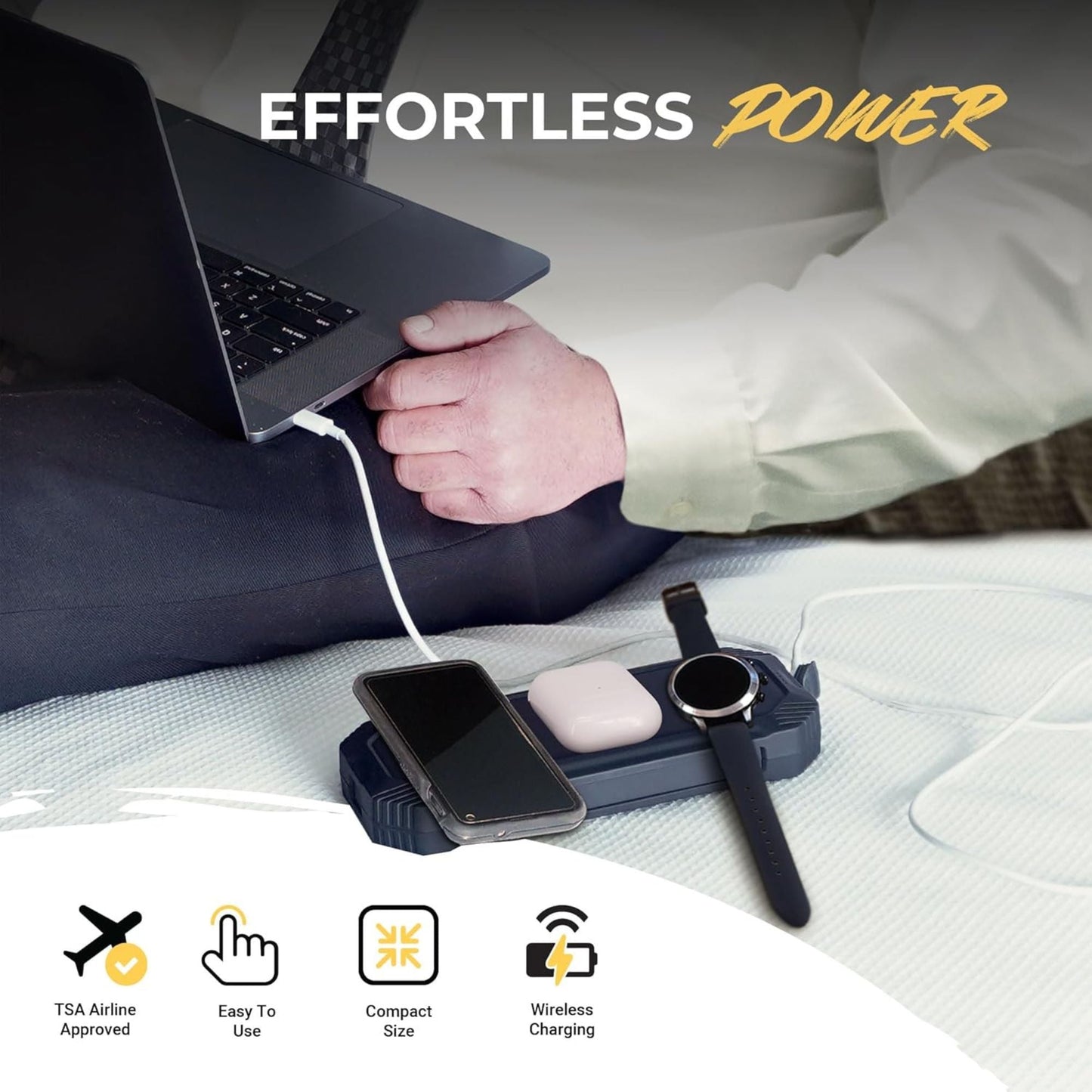 Lion Energy Eclipse 3-in-1 Wireless & USB Charger for Phone, Ear Buds & Watch