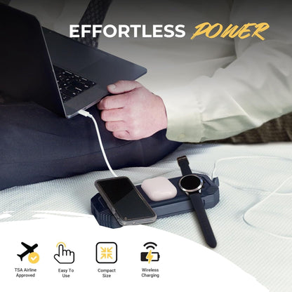 Lion Energy Eclipse 3-in-1 Wireless & USB Charger for Phone, Ear Buds & Watch