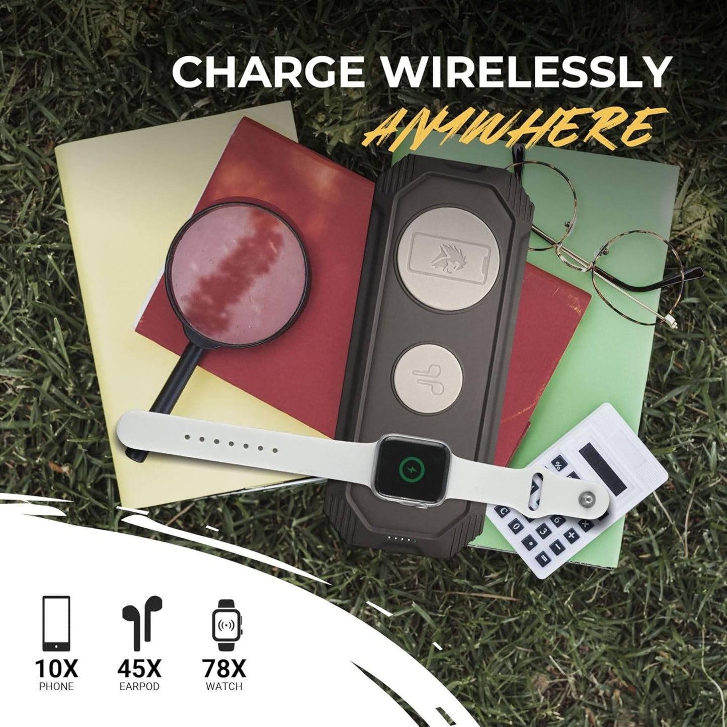 Lion Energy Eclipse 3-in-1 Wireless & USB Charger for Phone, Ear Buds & Watch