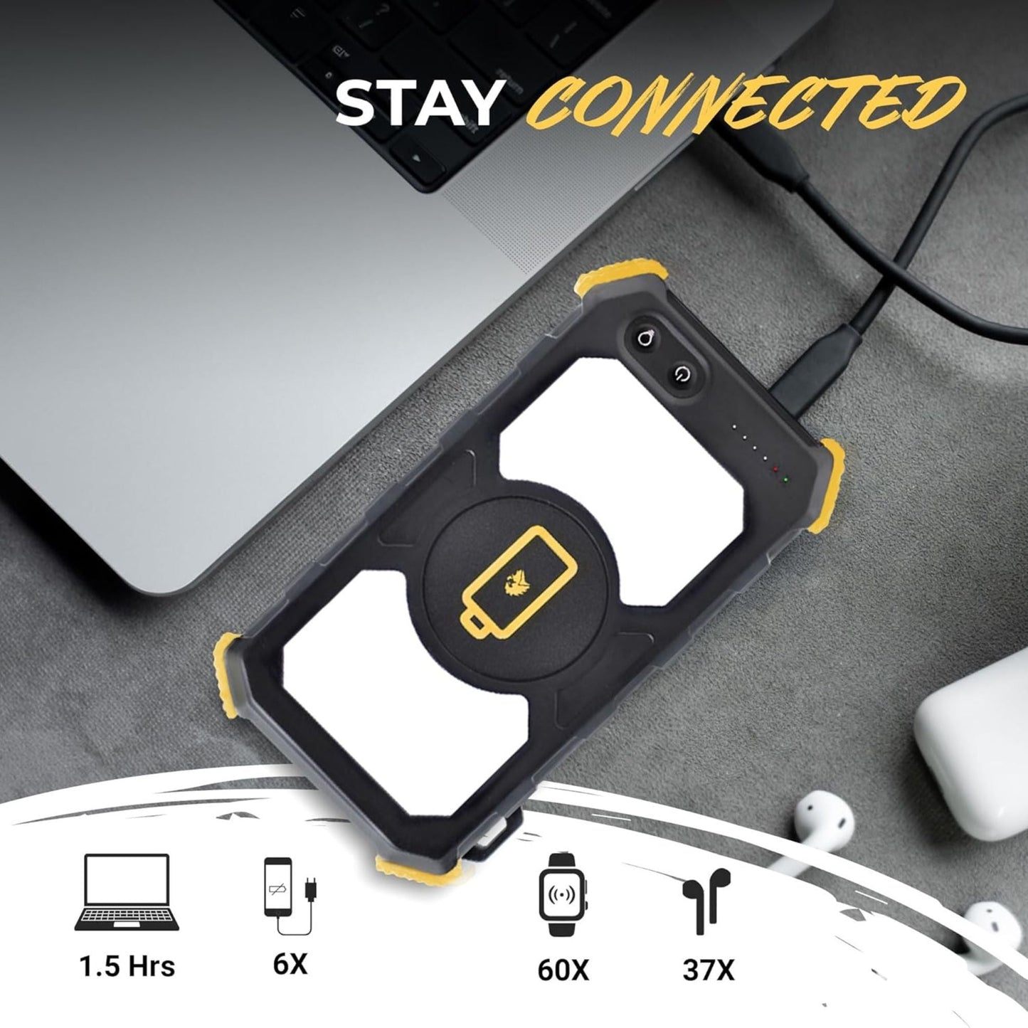 Lion Energy Prowler Power Bank, Portable Wireless Phone Charger with Flashlight