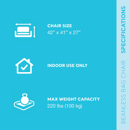 Intex Inflatable Beanless Bag Chair, Portable Blowup Lounge Seating, 6 Pack Gray