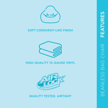 Intex Inflatable Contoured Corduroy Beanless Bag Lounge Chair, Gray (2 Pack)