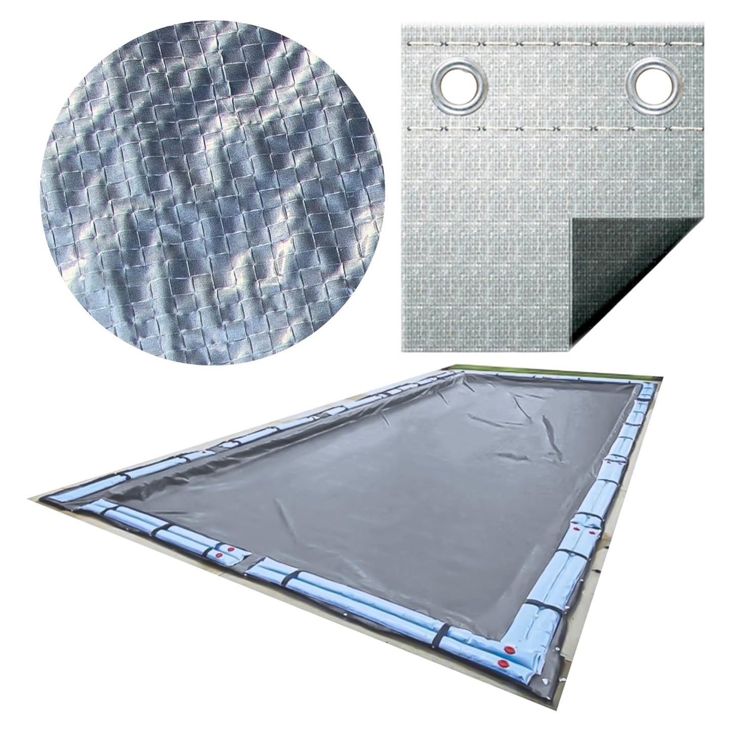 Swimline Hydrotools Silver King Winter Pool Cover for 12 x 24 Ft Inground Pools