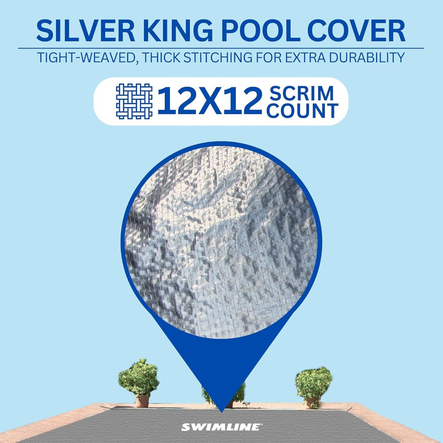 Swimline Hydrotools Silver King Winter Pool Cover for 25 x 50 Ft Inground Pools