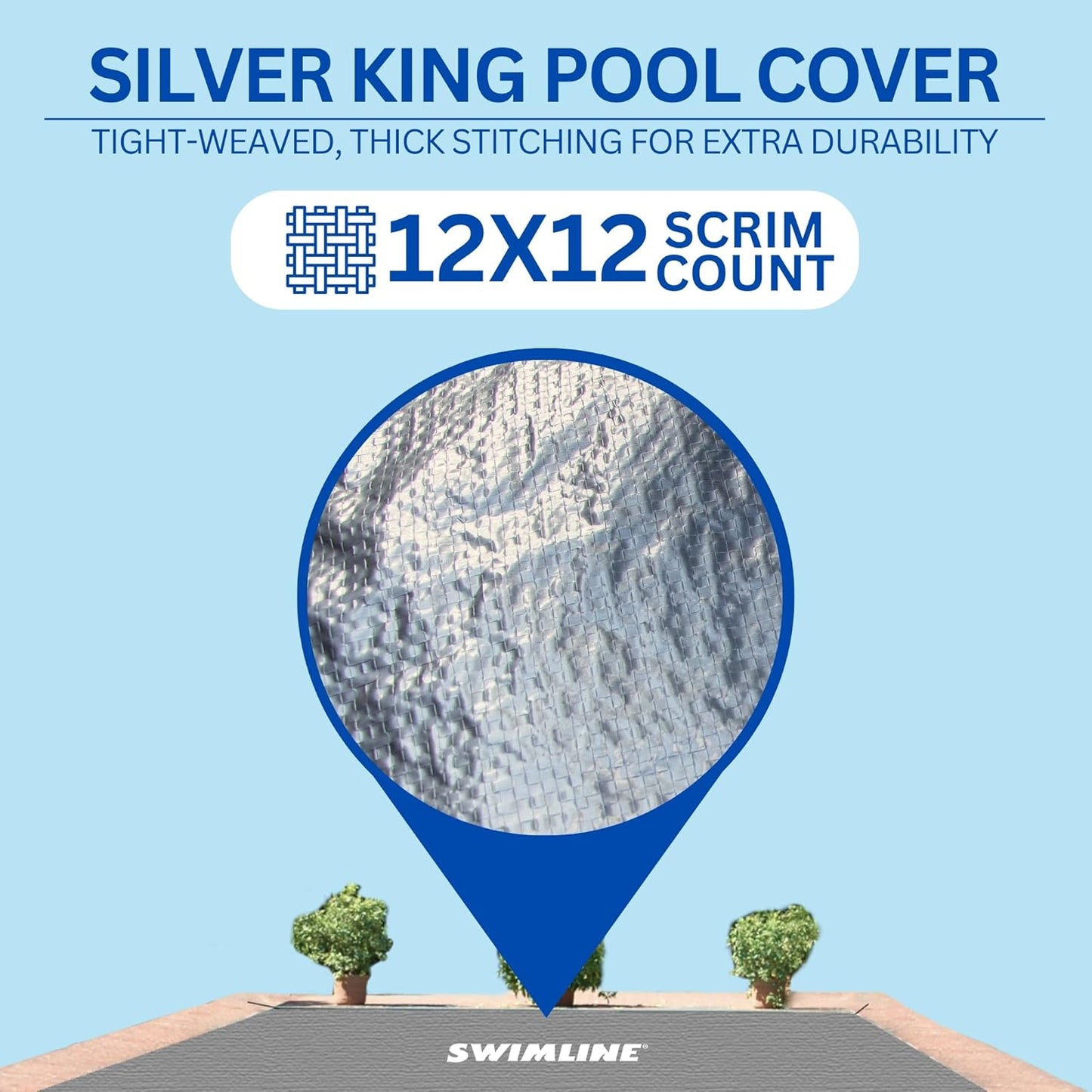 Swimline Hydrotools Silver King Winter Pool Cover for 30 x 50 Ft Inground Pools