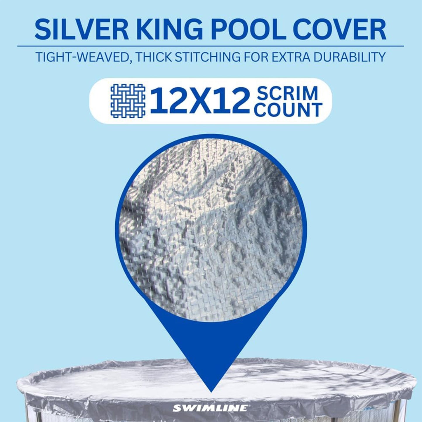 Swimline Hydrotools Silver King Winter Cover for 18 Ft Above Ground Round Pools