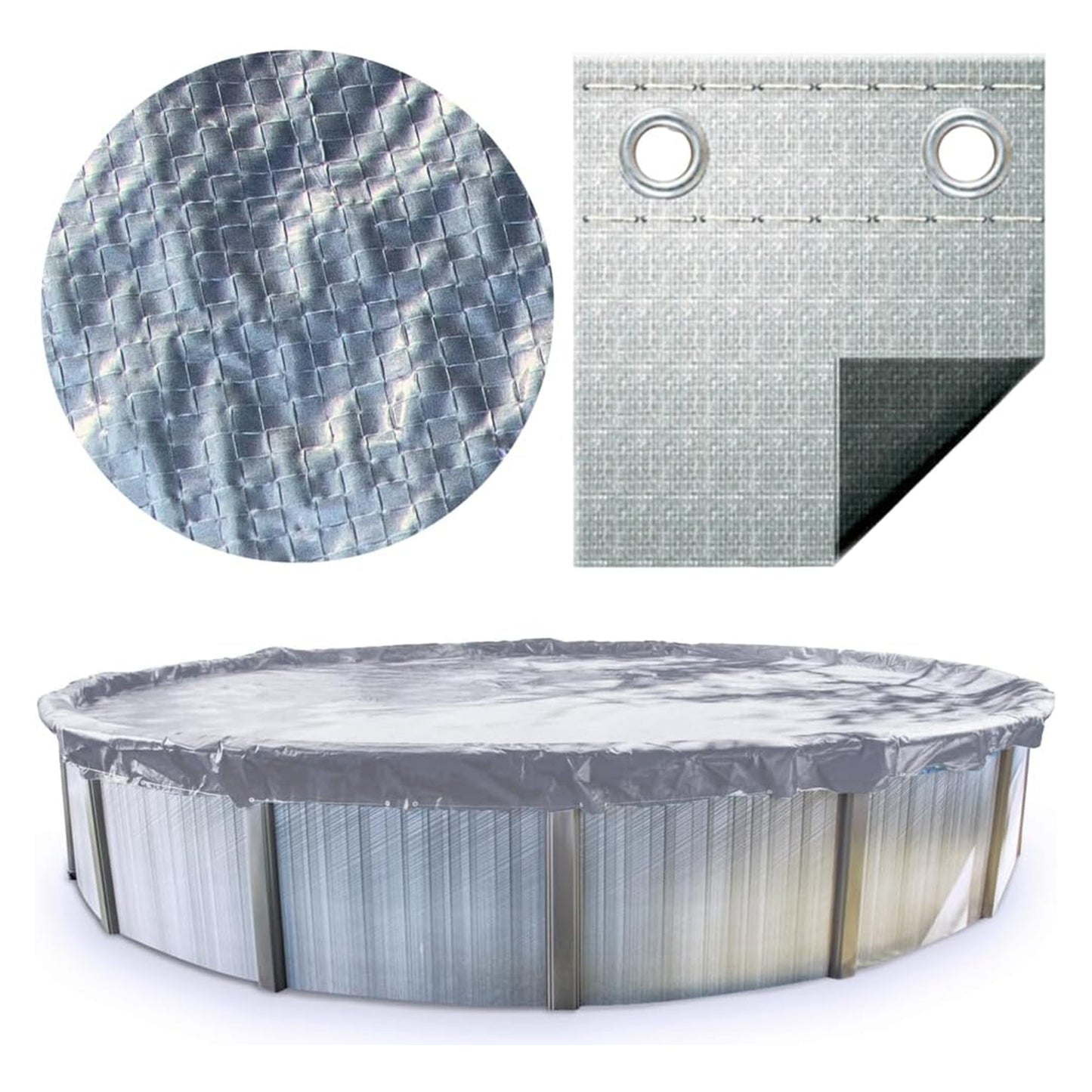 Swimline Hydrotools Silver King Winter Cover for 18 Ft Above Ground Round Pools