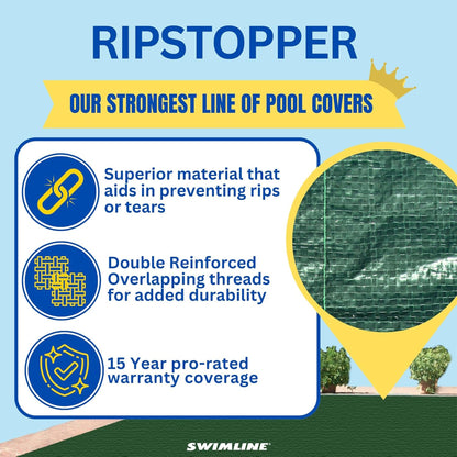 Swimline Hydrotools Ripstopper Winter Pool Cover for 30 x 50 Ft Inground Pools