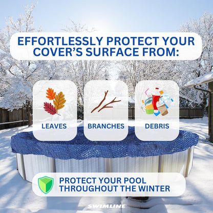 Swimline Hydrotools Leaf Net Winter Pool Cover for 18x34 Ft Above Ground Pools