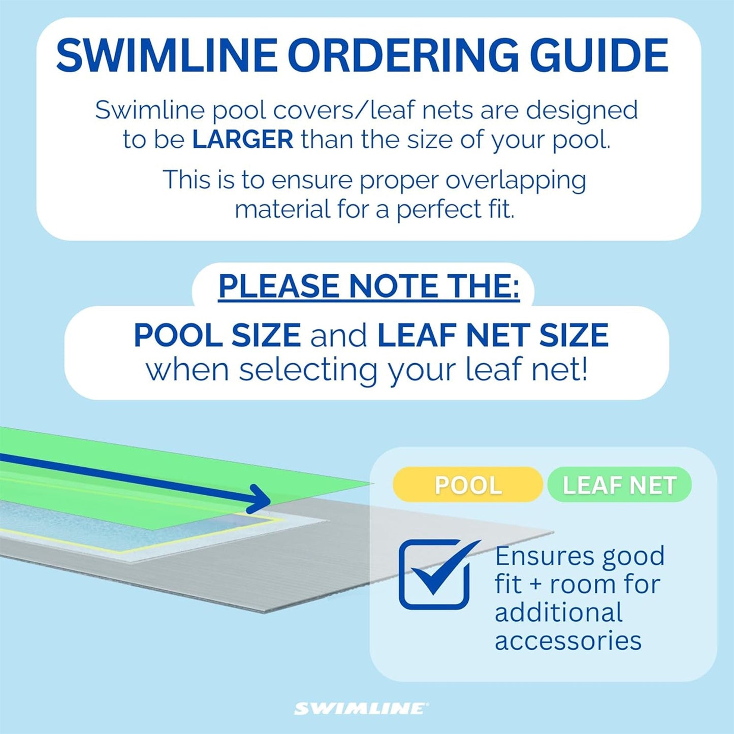 Swimline Hydrotools Leaf Net Winter Pool Cover for 12x20 Ft Above Ground Pools