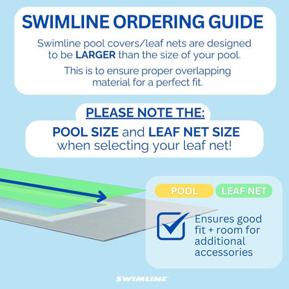 Swimline Hydrotools Winter Leaf Net, Cover for Above Ground Pool, 20x28’, Black