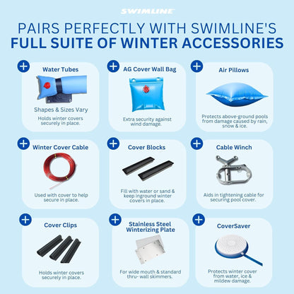 Swimline Hydrotools Winter Leaf Net, Cover for Above Ground Pool, 20x28’, Black