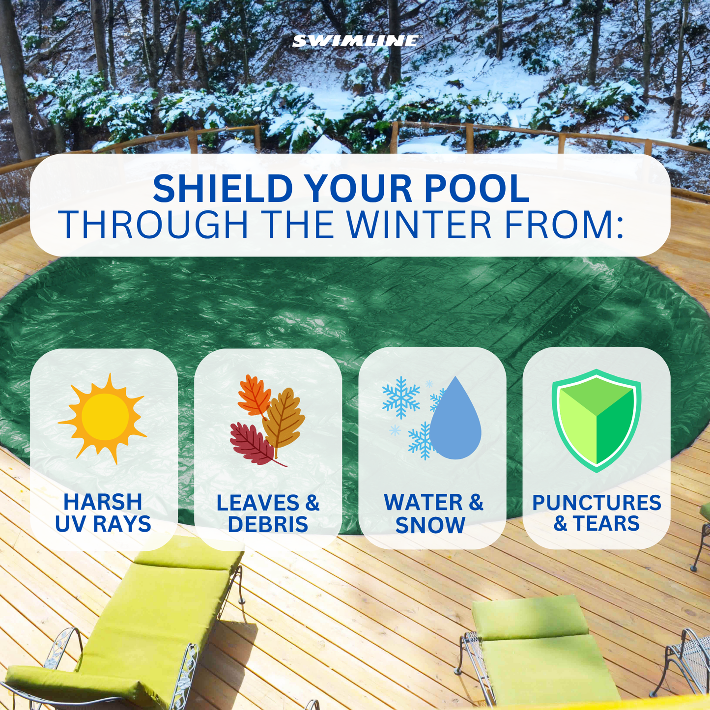 Swimline Hydrotools Supreme Guard Winter Cover for 24' Above Ground Round Pools