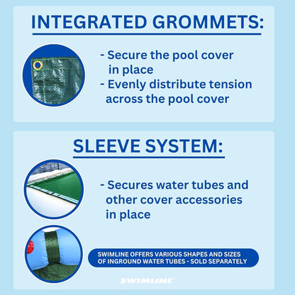 Swimline Hydrotools Supreme Guard Winter Pool Cover for 12x20 Ft Inground Pools
