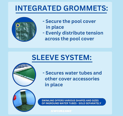 Swimline Hydrotools Supreme Guard Winter Pool Cover for 20x36 Ft Inground Pools