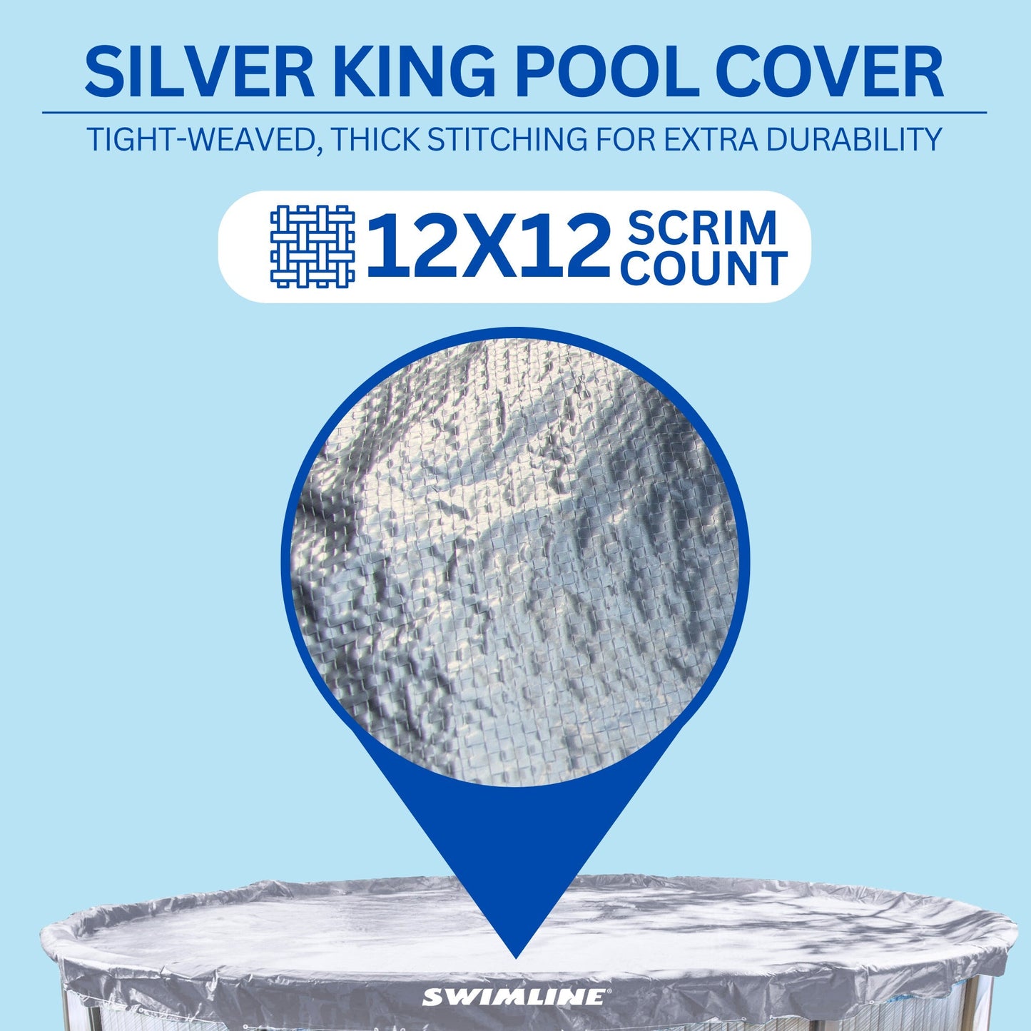 Swimline Hydrotools Silver King Winter Cover for 12x28 Ft Above Ground Pools